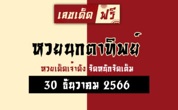 หวยนกตาทิพย์ 30 12 66