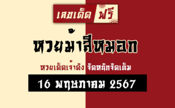 หวยม้าสีหมอก 16/5/67
