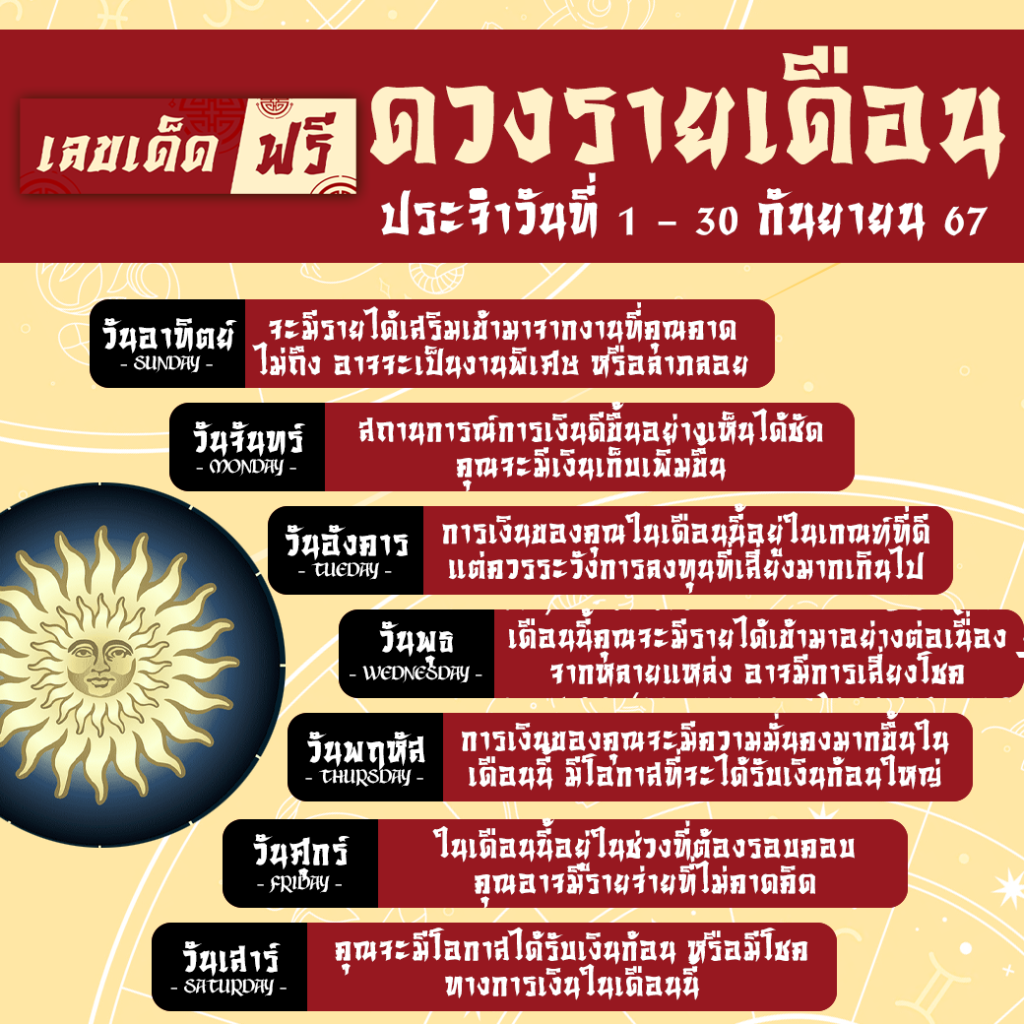 ดวงรายเดือน-กันยายน