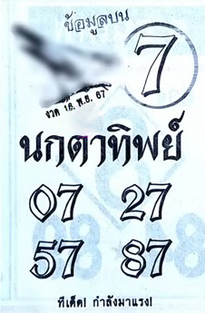 หวยนกตาทิพย์ 16/11/67