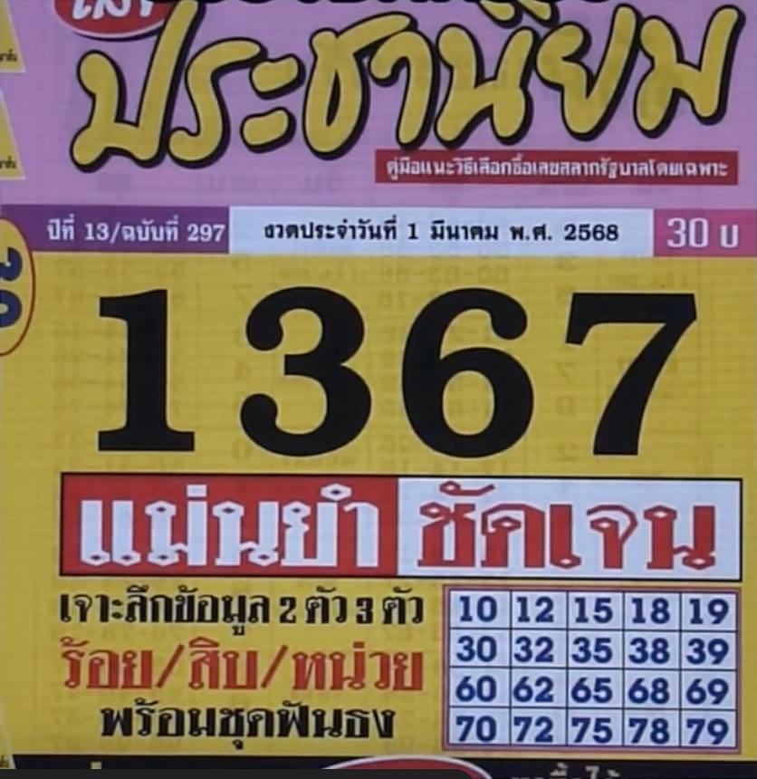 หวยประชานิยม 1/3/68