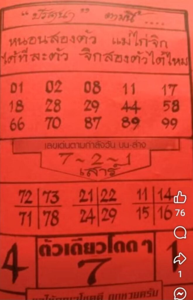 หวยปริศนาปกแดง 1/3/68