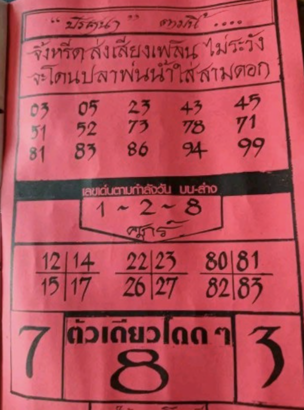 หวยปริศนาปกแดง 16/5/68