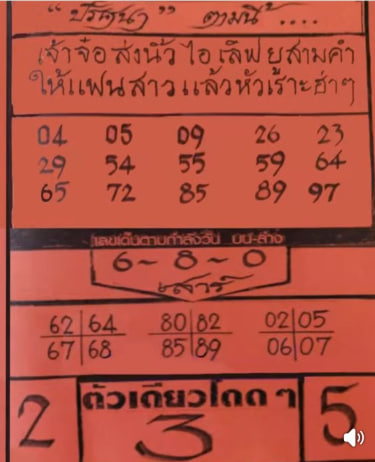 หวยปริศนาปกแดง 16/11/68