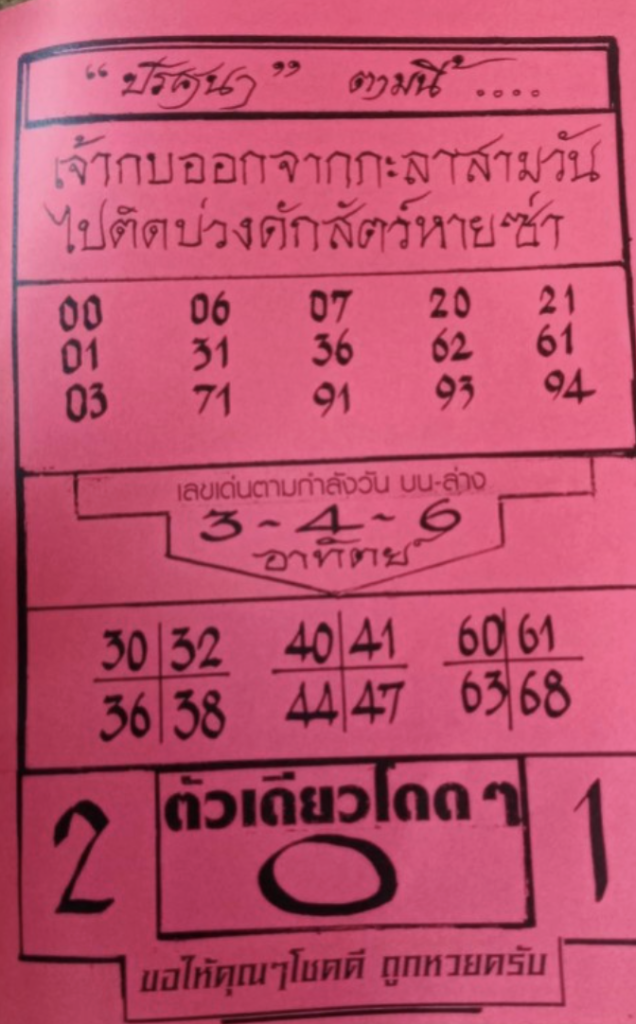 หวยปริศนาปกแดง 16/11/68