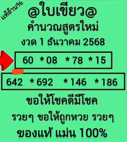 หวยใบเขียว 1/12/68