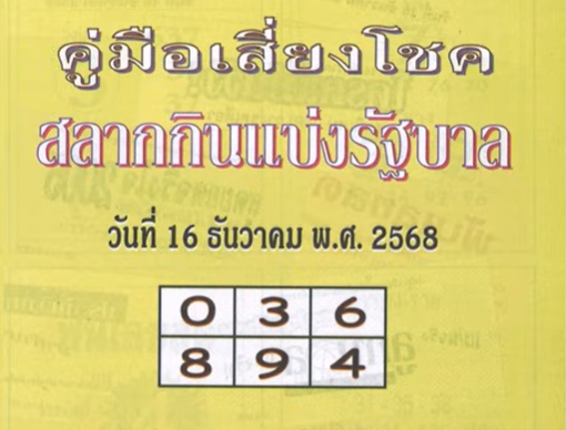 หวยปกเขียว 16/12/68